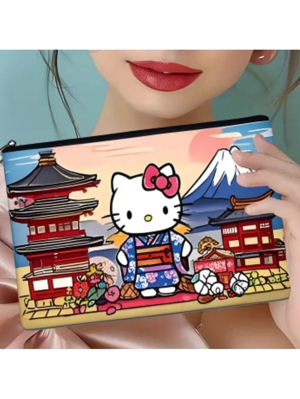 Hello Kitty Kimono Cosmetics Bag - Pink and Blue